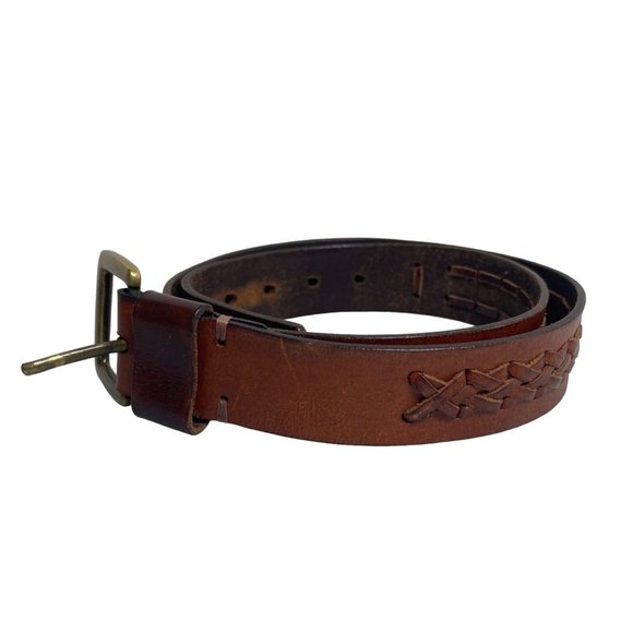 Mossimo Supply Other - Mossimo Supply 19621 Leather Braided Belt Brown Size M